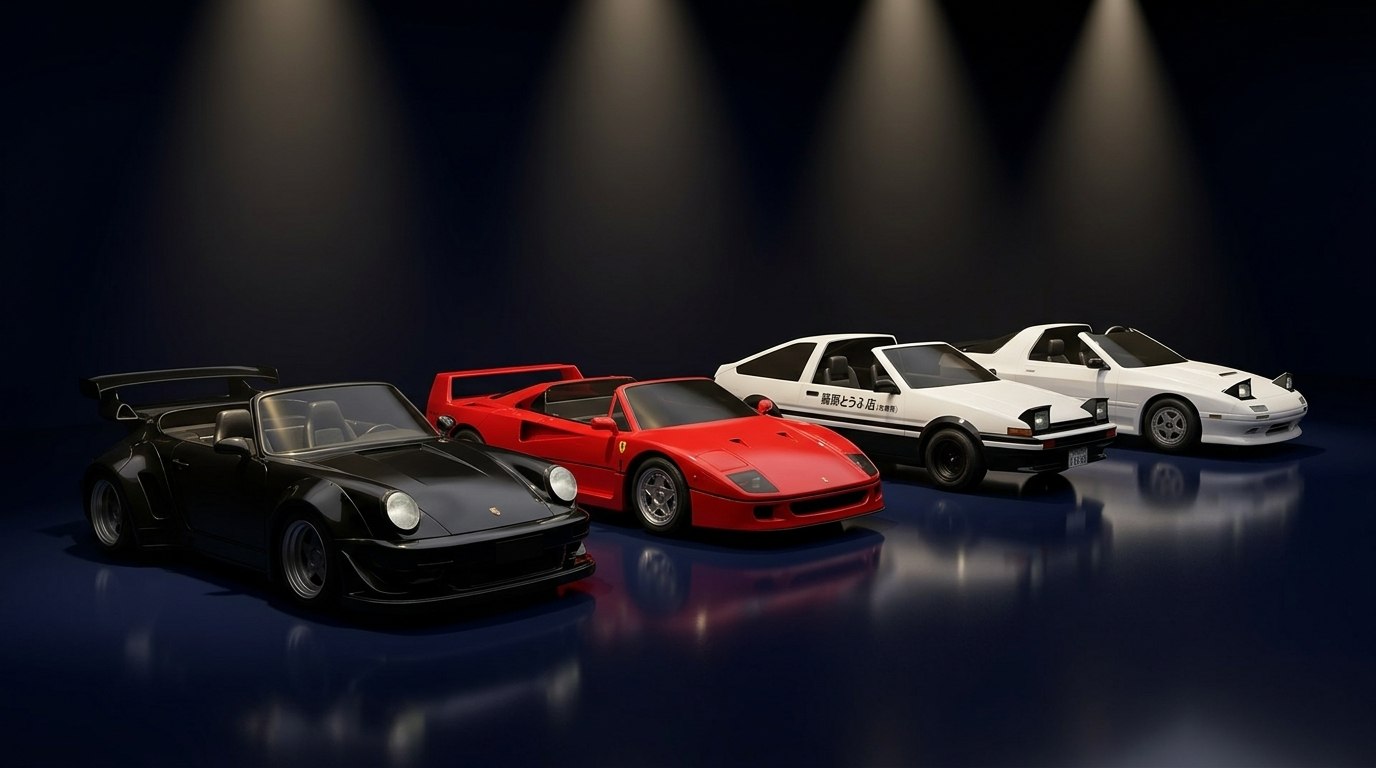 Apex Karts showroom - 4 car lineup